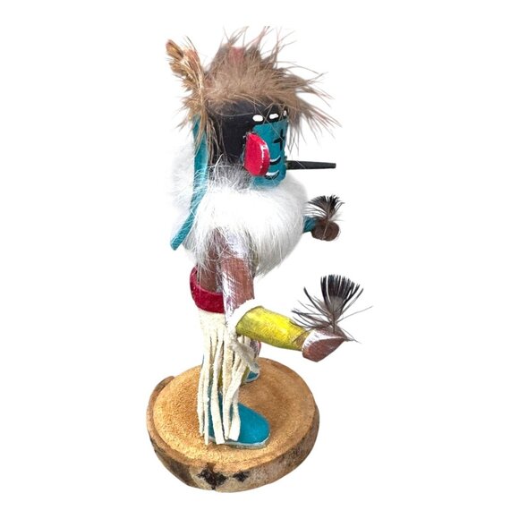 Vintage Road Runner Native American Kachina Doll Hopi Feather Signed 5" Katsina - Picture 6 of 7